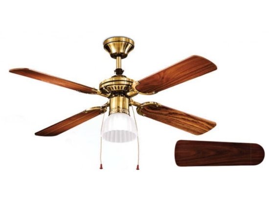 Ανεμιστήρας Οροφής Gemini 7064 OB Με Φως 1xE27 D105x42cm Brass-Walnut Perenz Διάμετρος 105cm