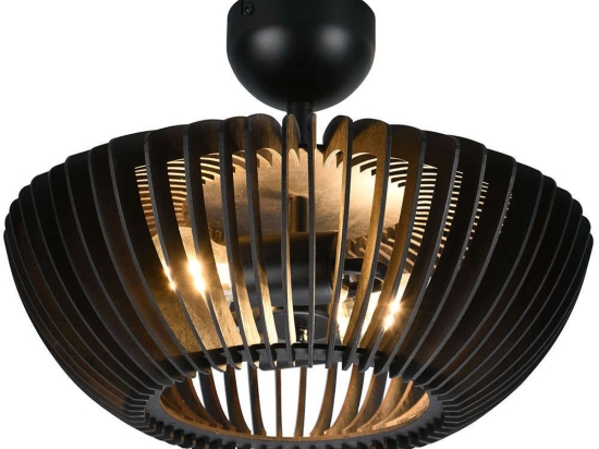 Φωτιστικό Οροφής - Πλαφονιέρα Colino 615900232 Φ40x26cm 2xE27 40W Black Trio Lighting