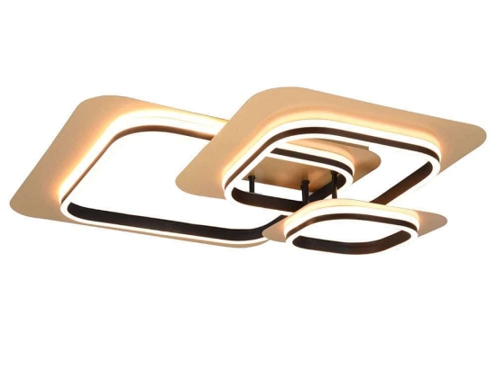 Φωτιστικό Οροφής - Πλαφονιέρα Lugo 642910380 74x74x13cm Dim Led 6150Lm 50W Black-Gold Trio Lighting