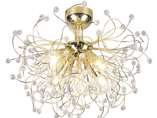 Φωτιστικό Οροφής - Πλαφονιέρα Gloria R61314003 Φ55x35cm 4xE14 25W Brass RL Lighting