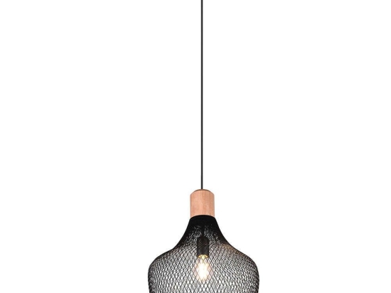 Φωτιστικό Οροφής Valeria R31281932 Φ33x150cm 1xE27 40W Black-Natural RL Lighting
