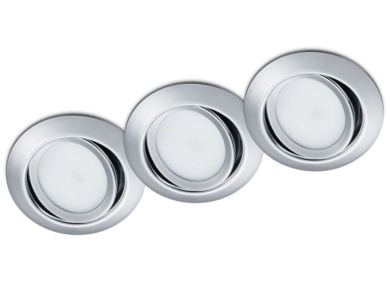 Σποτ Χωνευτό Rila (Σετ 3Τμχ) 650310306 Φ8x3cm 3xLed 450Lm 5W 3000K Chrome Trio Lighting Στρόγγυλο
