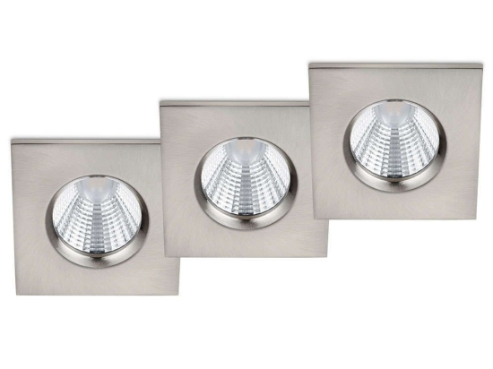 Σποτ Χωνευτό Zagros (Σετ 3Τμχ) 650610307 8x8x5cm Dim 3xLed 345Lm 5,5W 3000K Nickel Trio Lighting Τετράγωνο