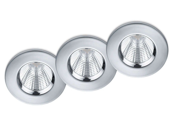 Σποτ Χωνευτό Zagros (Σετ 3Τμχ) 650710306 Φ8x5cm Dim 3xLed 345Lm 5,5W 3000K Chrome Trio Lighting Στρόγγυλο
