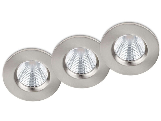 Σποτ Χωνευτό Zagros (Σετ 3Τμχ) 650710307 Φ8x5cm Dim 3xLed 345Lm 5,5W 3000K Nickel Trio Lighting Στρόγγυλο