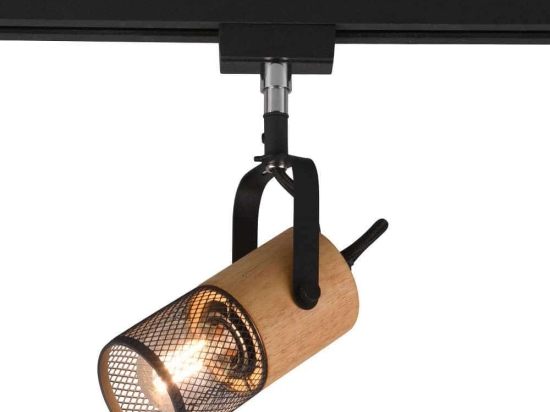 Σποτ Ράγας Duoline 78430132 15x7x16cm 1xE14 25W Black-Natural Trio Lighting