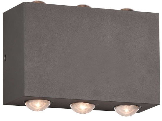 Φωτιστικό Τοίχου - Απλίκα Clyde 240760142 14x8cm 2xLed 300lm 3W 3000K Anthracite Trio Lighting