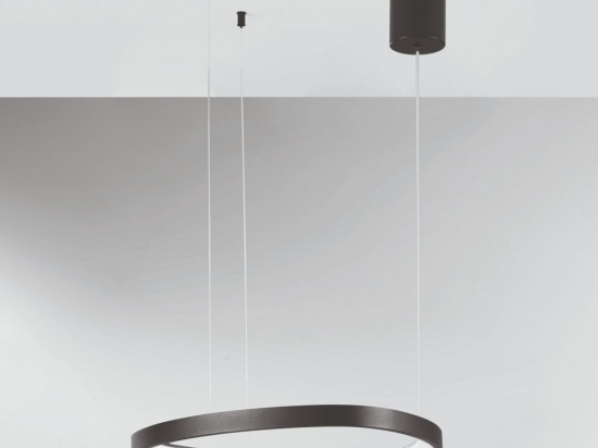 Φωτιστικό Οροφής Κρεμαστό Led-Klapton-S45-NER 6160lm 3000/4000/6500K 150x45x3,5cm Black Luce Ambiente Design