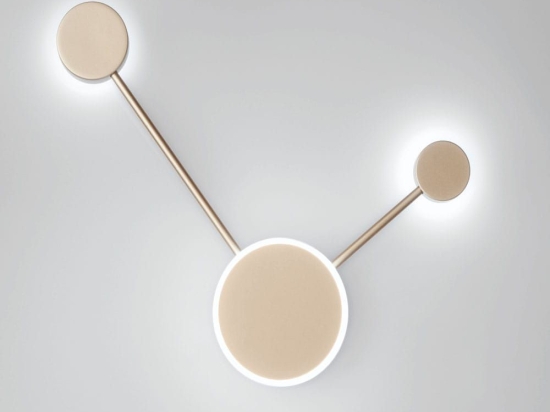 Φωτιστικό Τοίχου - Απλίκα Led-Etere-PL2 1380lm 3000/4000/6500K 45x33x6cm Gold Luce Ambiente Design