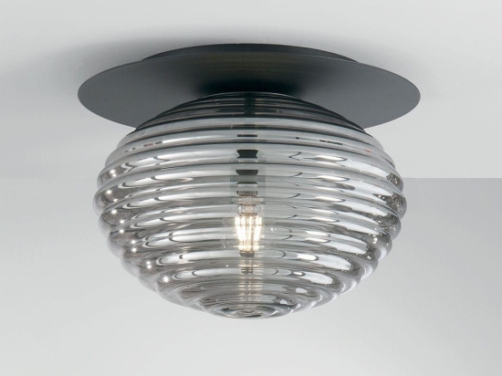 Φωτιστικό Οροφής - Πλαφονιέρα I-Ripple-PL35-NER E27 28x35cm Black Luce Ambiente Design
