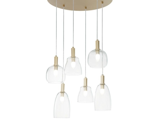 Φωτιστικό Οροφής Κρεμαστό I-Brandy-S6 E14 150x60x50cm Gold Luce Ambiente Design