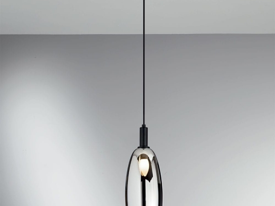Φωτιστικό Οροφής Κρεμαστό I-Weizen-S1 E14 150x14x24cm Black-Chrome Luce Ambiente Design