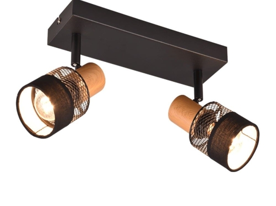 Φωτιστικό Οροφής - Πλαφονιέρα Nandina 81170023 38x8x17cm 2xE14 Black-Natural Trio Lighting