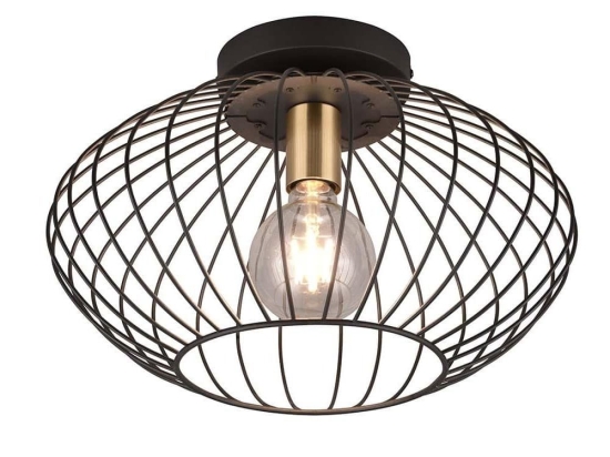 Φωτιστικό Οροφής - Πλαφονιέρα Grid R61371032 E27 24x40cm Black RL Lighting