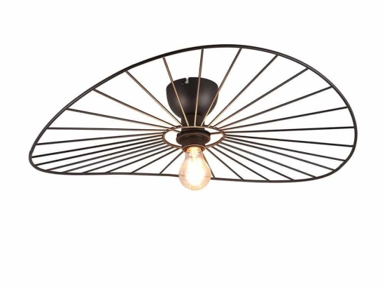 Φωτιστικό Οροφής - Πλαφονιέρα Chapeau R61451032 E27 15,4x60cm Black RL Lighting