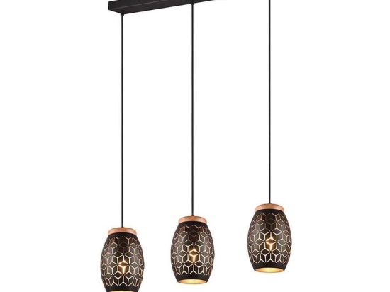 Φωτιστικό Οροφής - Ράγα Bidar R31573080 3xE27 71x150cm Black-Gold RL Lighting