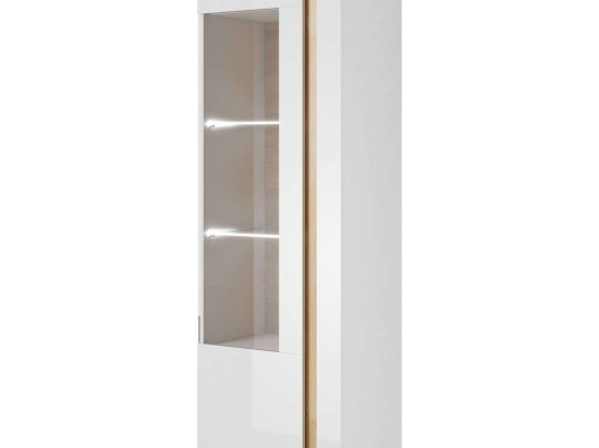 Βιτρίνα 36146-ARCW-HV Λευκό+Grandson 60x194x40cm Μοριοσανίδα,Γυαλί