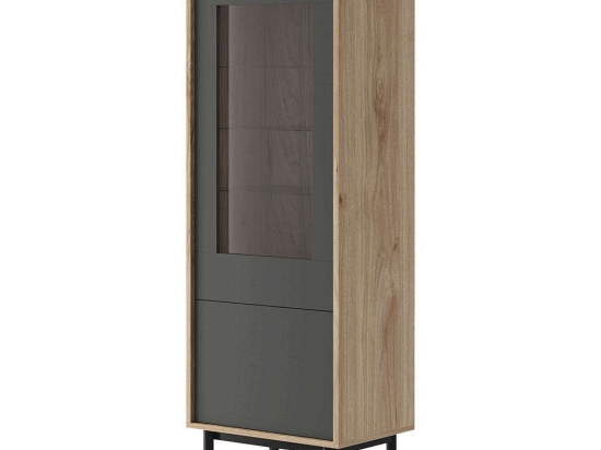 Βιτρίνα 17107-BS-SV 54x185x39cm Natural-Anthracite Μοριοσανίδα