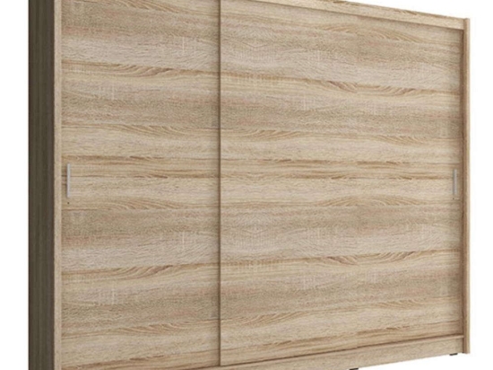 Ντουλάπα Τρίφυλλη Συρόμενη 24114-WK1s-250 250x214x62cm Natural Τρίφυλλη Μοριοσανίδα