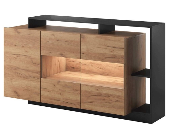 Μπουφές Alva L_21110-ALV-G 155x93,5x44cm Anthracite-Natural