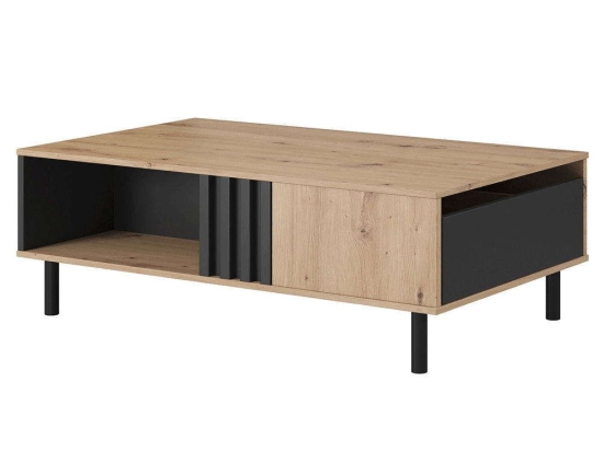 Τραπεζάκι Σαλονιού Madis L_madis_40 100x43x60cm Anthracite-Natural