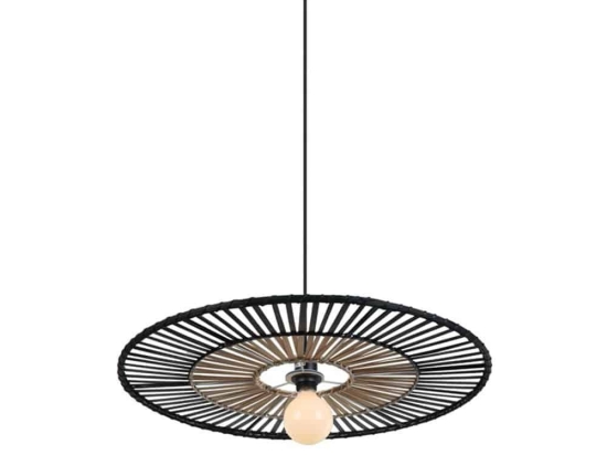 Φωτιστικό Οροφής 19105 Φ40 Black-Natural Bamboo