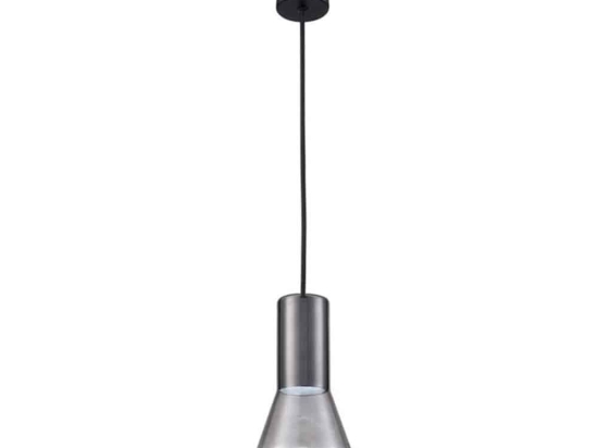 Φωτιστικό Οροφής 19120 Light Grey - Sandy Black Μέταλλο,Γυαλί