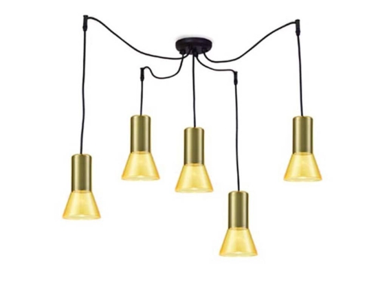 Φωτιστικό Οροφής 19124 Light Yellow - Sandy Black Μέταλλο,Γυαλί