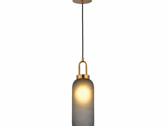 Φωτιστικό Οροφής 19176 Grey-Antique Brass Μέταλλο,Γυαλί