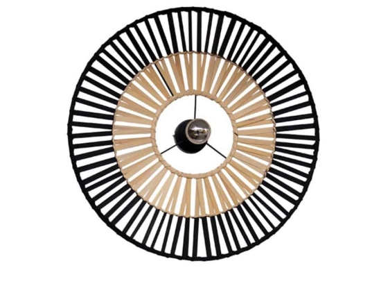 Φωτιστικό Τοίχου - Απλίκα 19252 Φ60 Black-Natural Bamboo