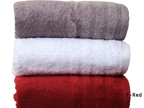 Πετσέτες Spa Σετ 3τμχ 7 Red Anna Riska Σετ Πετσέτες 70x140cm 100% Βαμβάκι