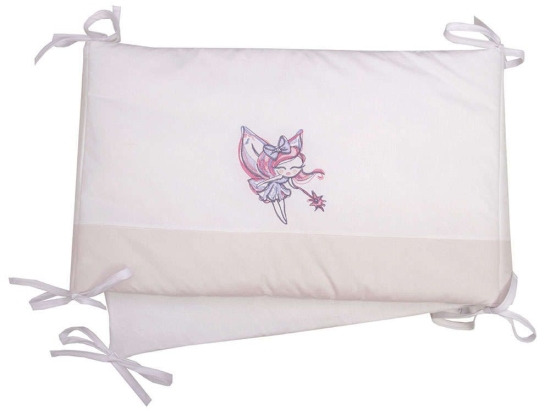 Πάντα Des. Felicia White-Pink Anna Riska 40x190cm 100% Βαμβάκι