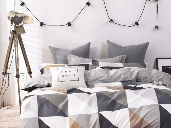 Σεντόνια Σx. Ρόμπερτ Σετ 4τμχ Grey-Beige Viopros Υπέρδιπλο 230x260cm 100% Βαμβακοσατέν