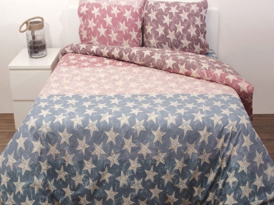 Σεντόνια Σχ. Τζόρνταν Σετ 4τμχ Pink-Blue Viopros Υπέρδιπλο 235x260cm 100% Βαμβάκι