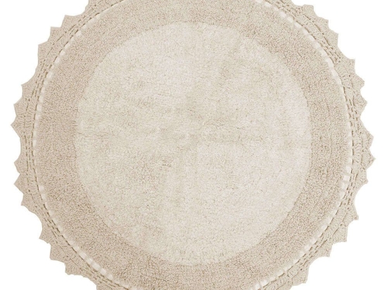 Πατάκι Μπάνιου Στρογγυλό Des. Lace Ivory Anna Riska 60X60 60x60cm 100% Βαμβάκι