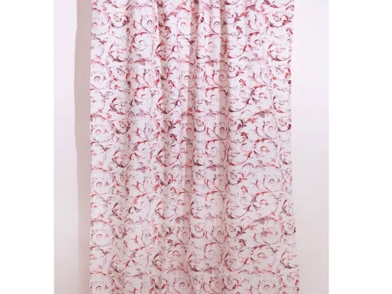 Κουρτίνα Με Τρέσα Άντα Red Viopros 140X270cm 140x270cm Πολυέστερ