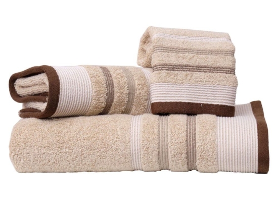 Πετσέτες Χαβάη Σετ 3τμχ Beige Viopros Σετ Πετσέτες 70x140cm 100% Βαμβάκι