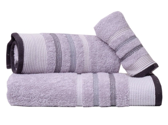 Πετσέτες Χαβάη Σετ 3τμχ Grey Viopros Σετ Πετσέτες 70x140cm 100% Βαμβάκι