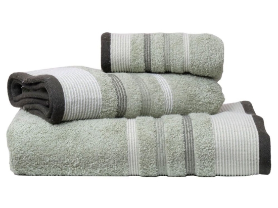 Πετσέτες Χαβάη Σετ 3τμχ Sage Green Viopros Σετ Πετσέτες 70x140cm 100% Βαμβάκι