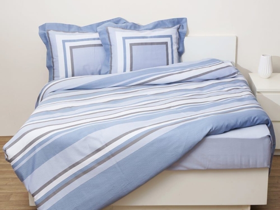 Σεντόνια Με Λάστιχο Prime Alcazar (Σετ 4τμχ) Blue Anna Riska Υπέρδιπλο 160x225cm 100% Βαμβακοσατέν