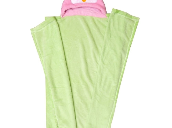 Κουβέρτα Βρεφική Fleece Με Κουκούλα 87 Green Viopros Αγκαλιάς Πολυέστερ