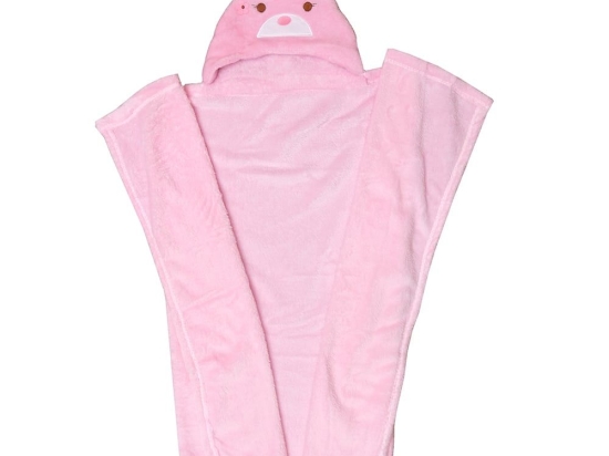 Κουβέρτα Βρεφική Fleece Με Κουκούλα 88 Pink Viopros Αγκαλιάς Πολυέστερ