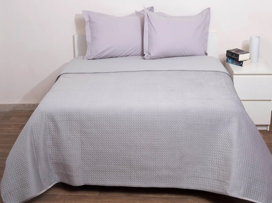 Κουβερλί Verona Velvet Grey Anna Riska Υπέρδιπλο 220x240cm Microfiber-Polyester