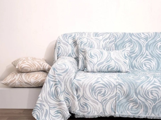 Ριχτάρι 1566 Lake Blue Anna Riska Διθέσιο 180x240cm 100% Βαμβάκι