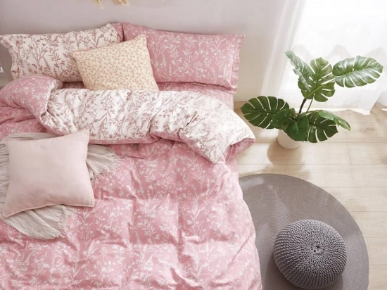 Πάπλωμα Πατρίσια (Σετ 3τμχ) Beige-Pink Viopros Υπέρδιπλo 220x240cm 100% Βαμβακοσατέν