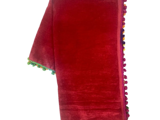 Πετσέτα Θαλάσσης Βελουτέ Βέρα Red Viopros Θαλάσσης 90x160cm 100% Βαμβάκι