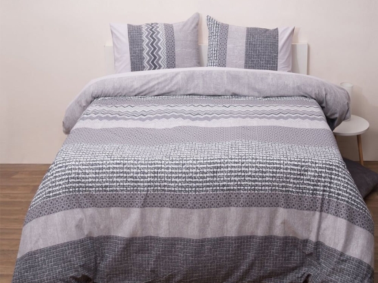 Παπλωματοθήκη Dream 7008 (Σετ 3τμχ) Grey Anna Riska Υπέρδιπλo 220x240cm 100% Βαμβακερό Περκάλι