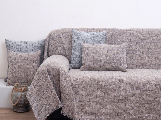 Ριχτάρι 1444 Beige Anna Riska Τριθέσιο 180x280cm Chenille