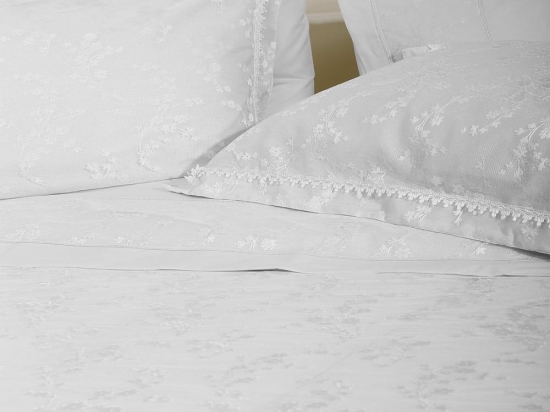 Κουβερλί 1017 (Σετ 3τμχ) White Viopros Υπέρδιπλo 240x250cm Microfiber