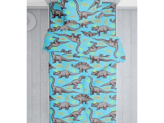 Κουβερλί Παιδικό Ρεξ (Σετ 2τμχ) Turqoise Viopros Μονό 160x240cm 100% Βαμβάκι